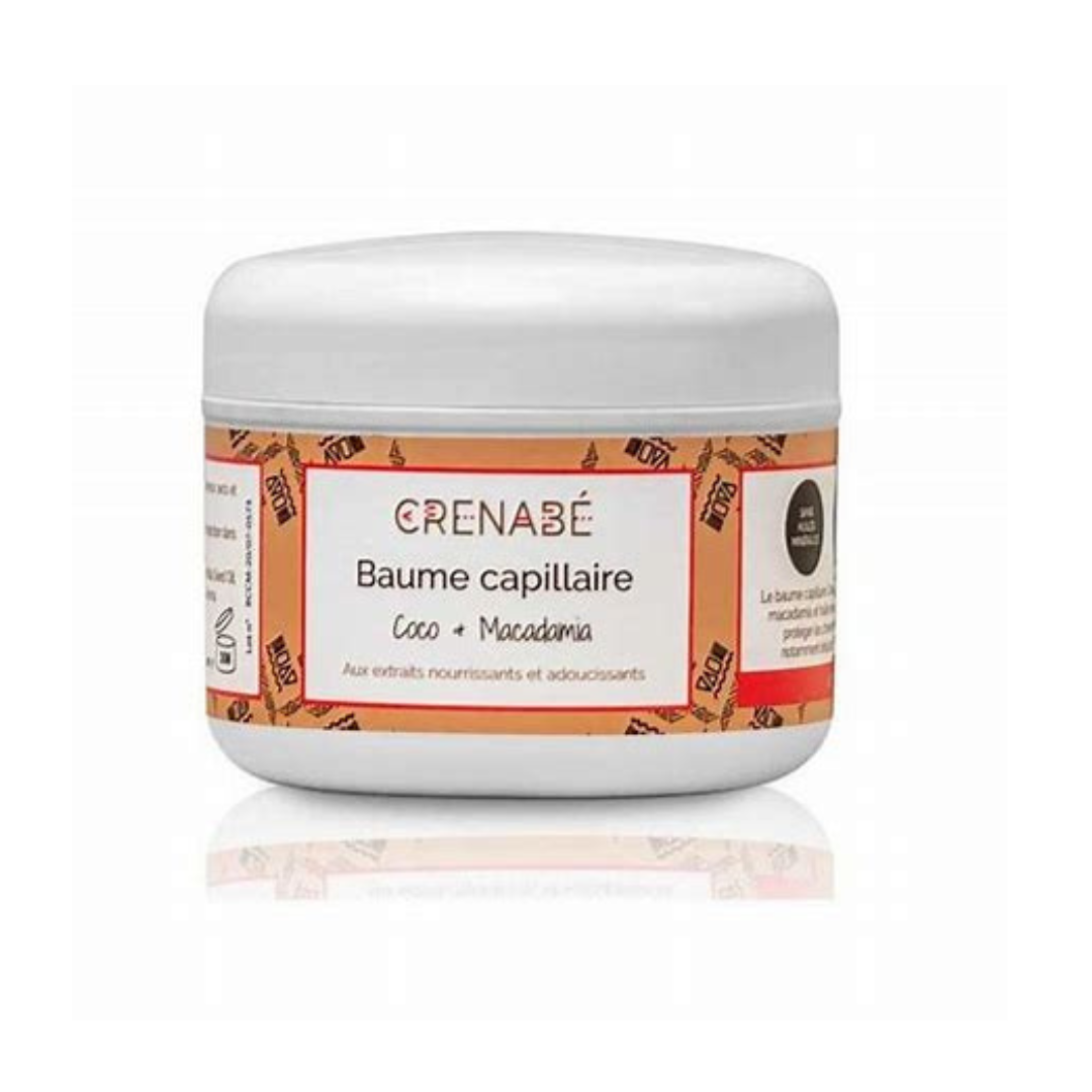 Baume capillaire Coco & Macadamia Crenabé hydratant cheveux bouclés et crépus douceur et brillance naturelle