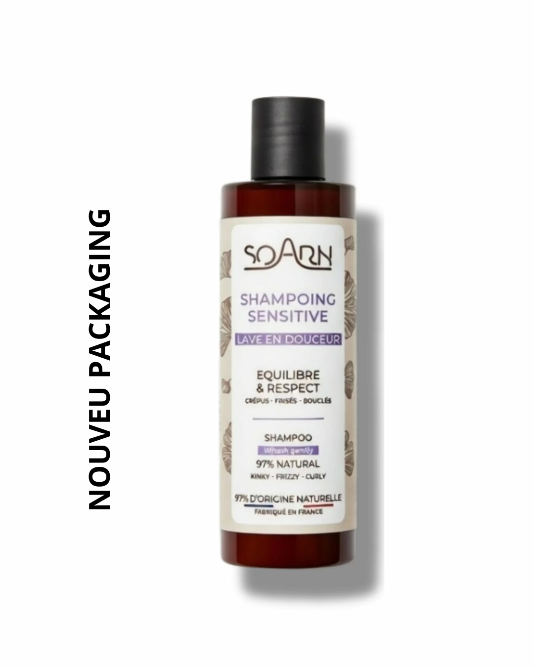 Shampoing sensitive Soarn nouveau packaging 
